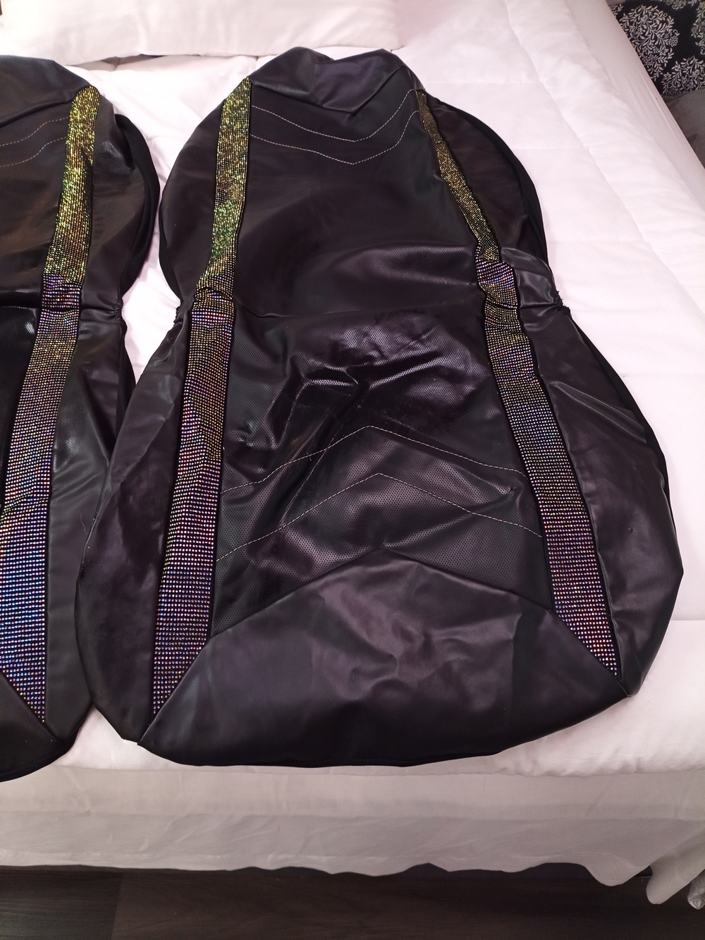 Source Unknown Black Seat Covers with Iridescent Trim
